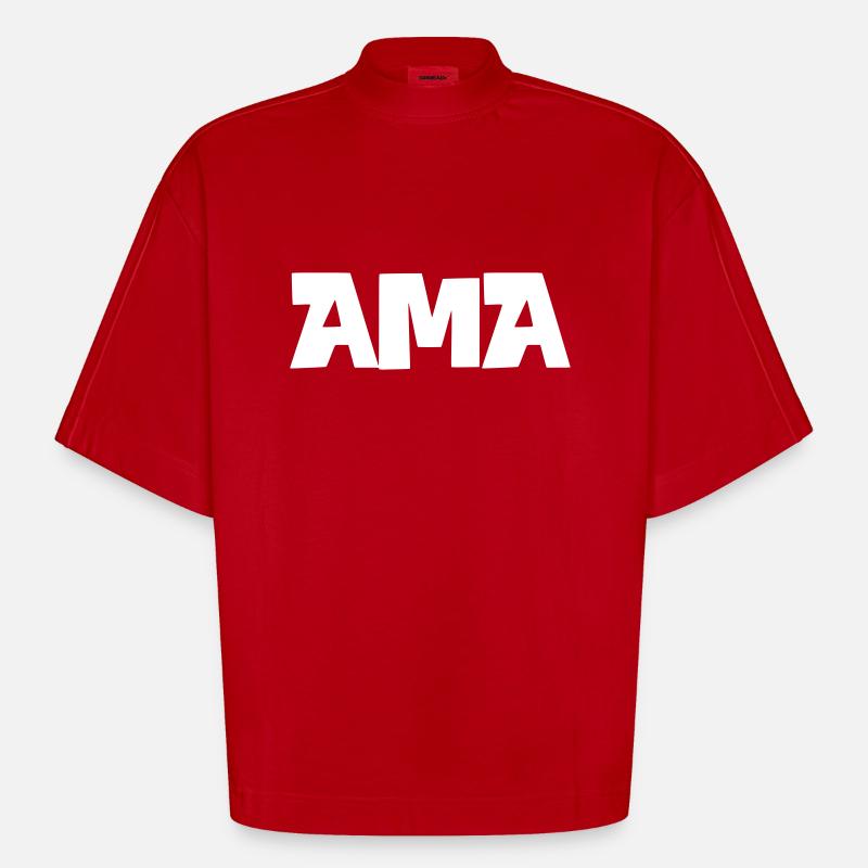 AMA - DEMANDEZ MOI - T-shirt bio épais oversize Boxy fabriqué en UE - rouge