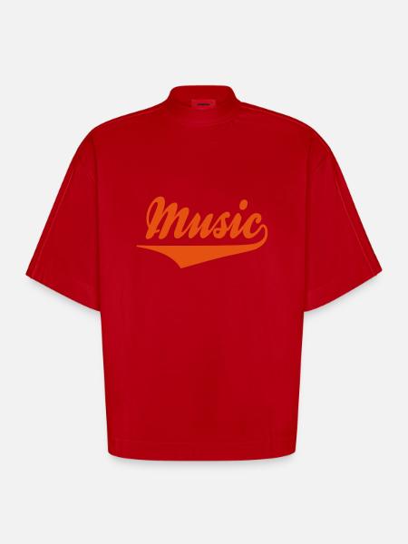music - Heavyweight Oversized Organic Boxy T-Shirt Made in EU - Rot