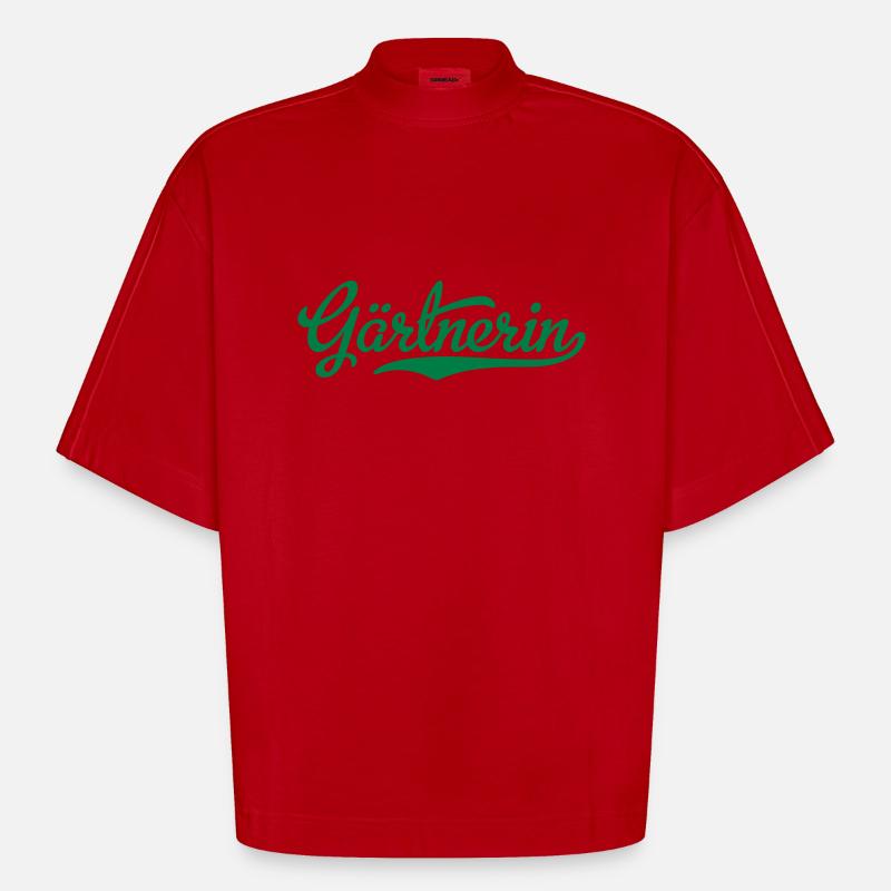 Gärtnerin - Heavyweight Oversized Organic Boxy T-Shirt Made in EU - Rot