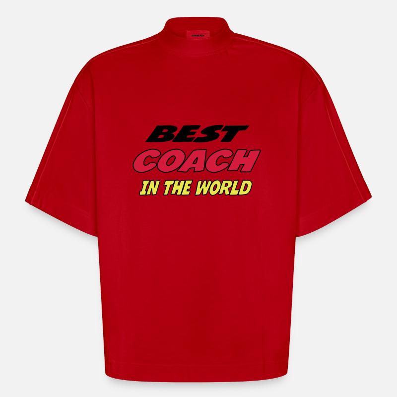 Bester COACH der Welt - Heavyweight Oversized Organic Boxy T-Shirt Made in EU - Rot