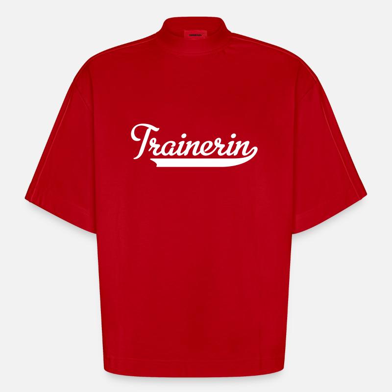 Trainerin - Heavyweight Oversized Organic Boxy T-Shirt Made in EU - Rot