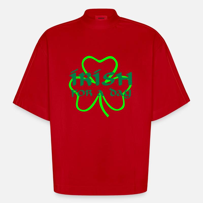 St. Patricks day - Heavyweight Oversized Organic Boxy T-Shirt Made in EU - Rot