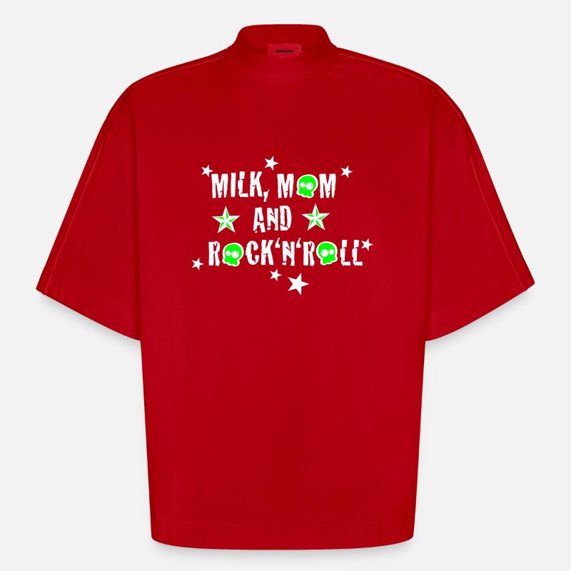 maman de lait Trash - T-shirt bio épais oversize Boxy fabriqué en UE - rouge