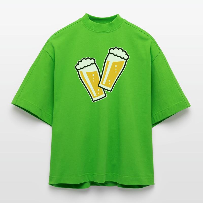 2 verres à bière Toast (bière / willibecher / 3C) T-shirt bio épais oversize Boxy fabriqué en UE