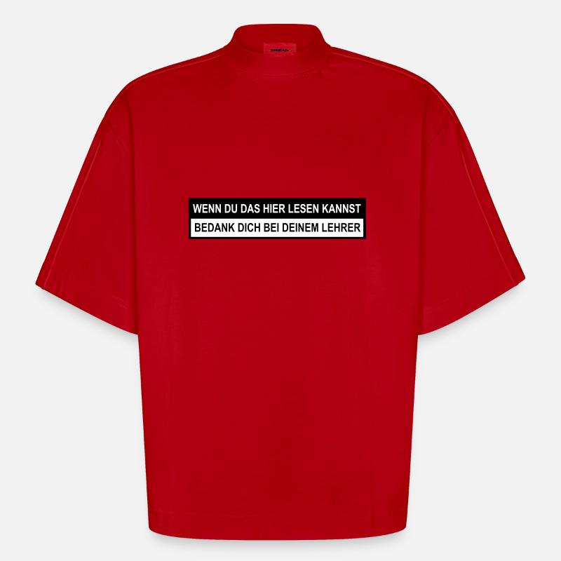 Lehrer - Heavyweight Oversized Organic Boxy T-Shirt Made in EU - Rot
