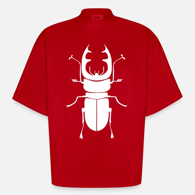 Bug - Maglietta boxy ecologica oversize Heavyweight Made in UE - rosso