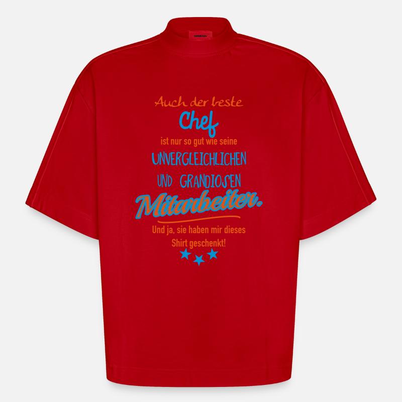 bester Chef grandiose Mitarbeiter - Heavyweight Oversized Organic Boxy T-Shirt Made in EU - Rot
