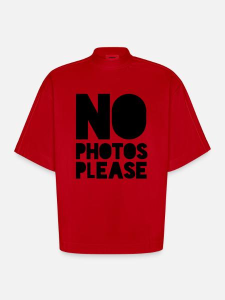 no pictures please - Heavyweight Oversized Organic Boxy T-Shirt Made in EU - red