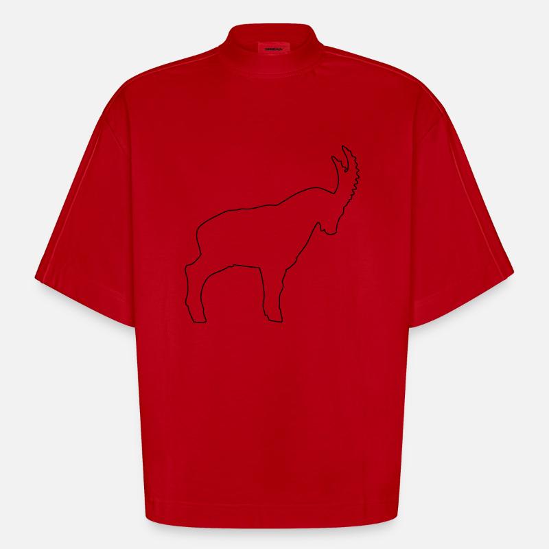 Steinbock - Heavyweight Oversized Organic Boxy T-Shirt Made in EU - Rot