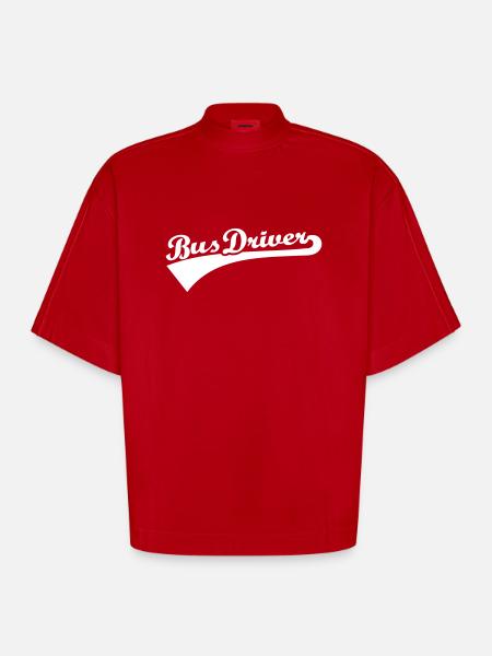Bus driver - Heavyweight Oversized Organic Boxy T-Shirt Made in EU - red