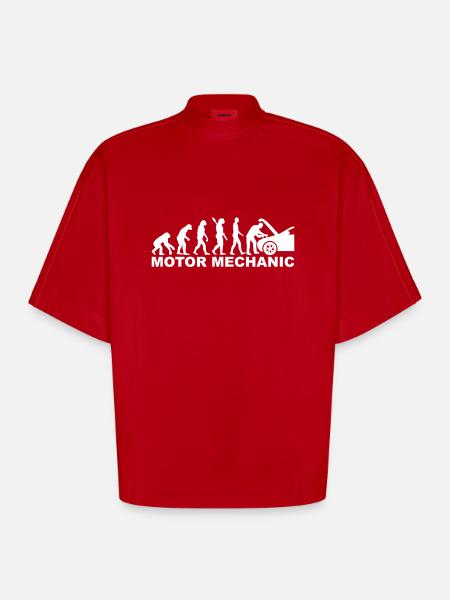 Motor mechanic - Heavyweight Oversized Organic Boxy T-Shirt Made in EU - red