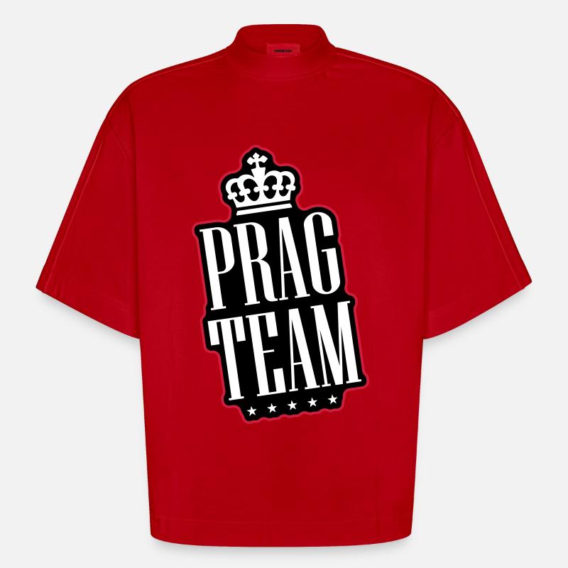 Prag Team - Heavyweight Oversized Organic Boxy T-Shirt Made in EU - Rot
