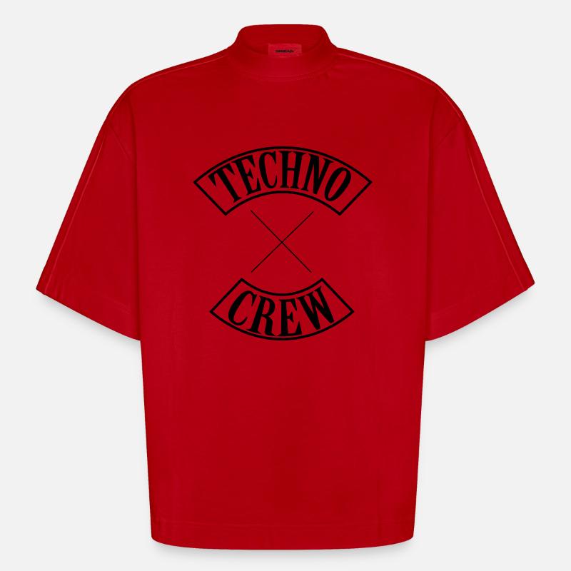 TECHNO CREW - Heavyweight Oversized Organic Boxy T-Shirt Made in EU - Rot