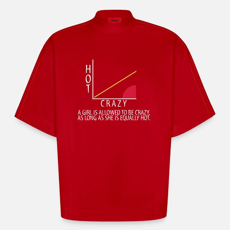 échelle fou chaud - T-shirt bio épais oversize Boxy fabriqué en UE - rouge