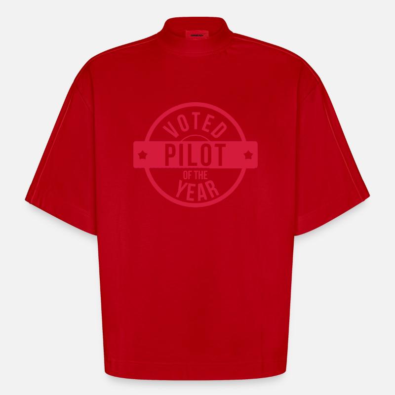 Rennfahrer / Pilot / Auto / Luftfahrt / Luft - Heavyweight Oversized Organic Boxy T-Shirt Made in EU - Rot