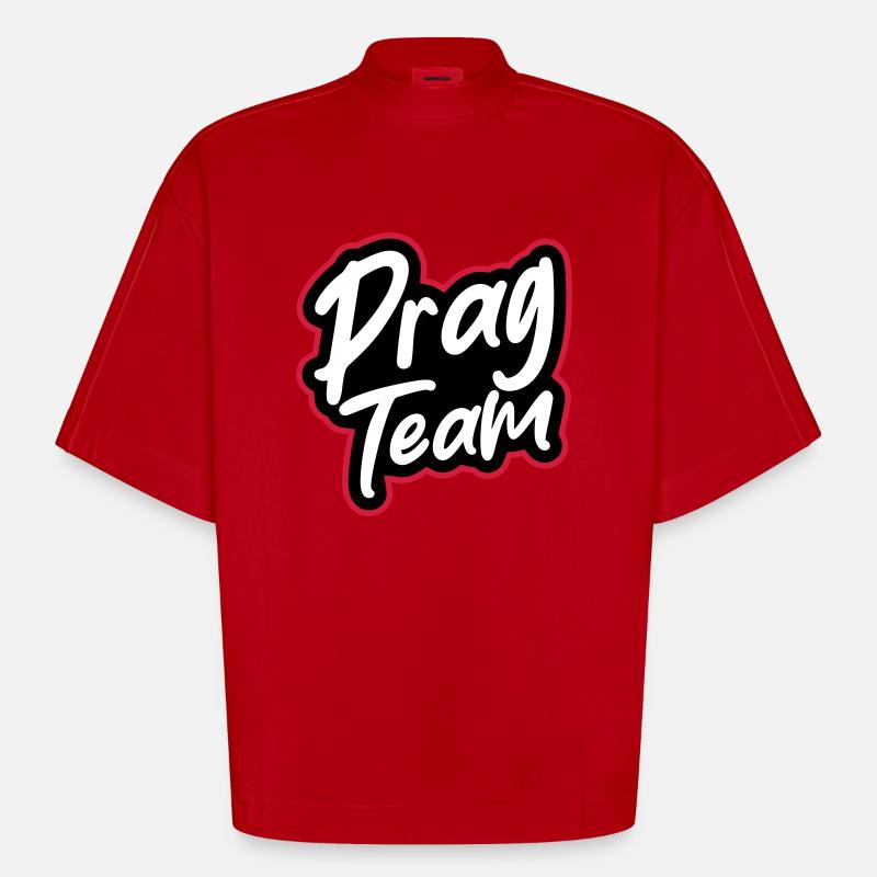 L’équipe de Prague - T-shirt bio épais oversize Boxy fabriqué en UE - rouge
