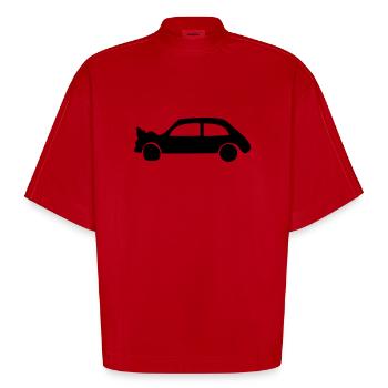 Crash Car - Accident - Heavyweight Oversized Organic Boxy T-Shirt Made in EU - red - Front