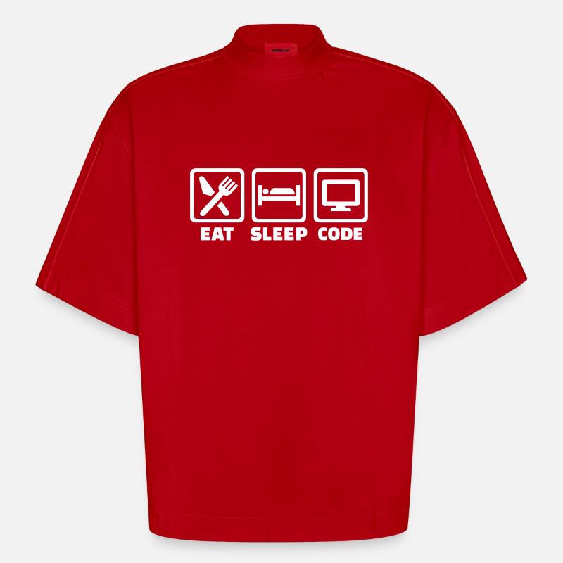 Programmierer - Heavyweight Oversized Organic Boxy T-Shirt Made in EU - Rot