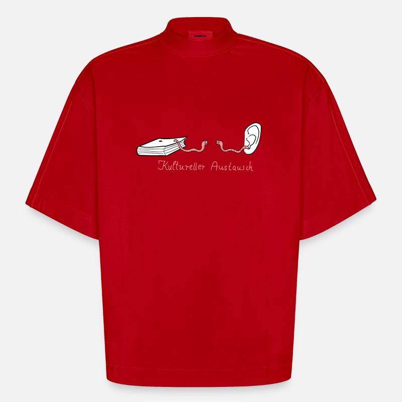 Kultureller Austausch - Heavyweight Oversized Organic Boxy T-Shirt Made in EU - Rot
