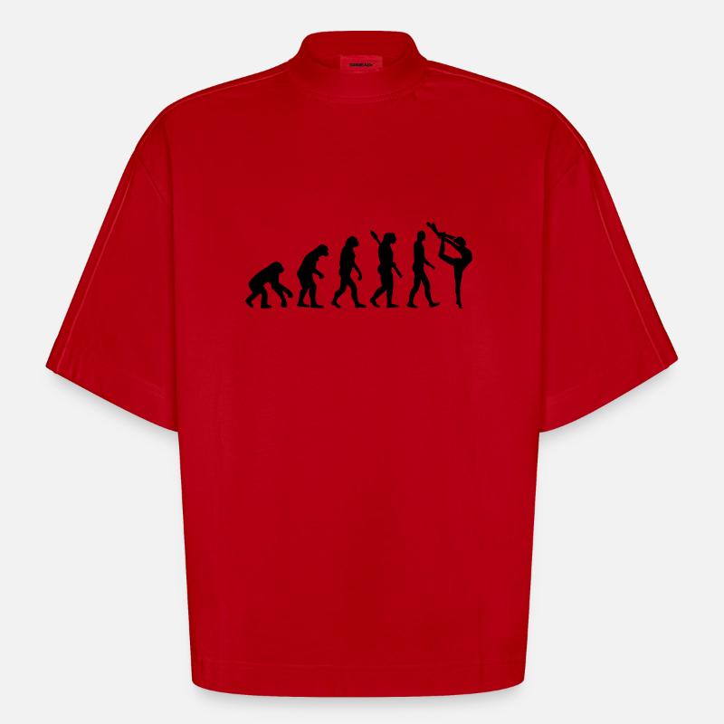 Evolution Gymnastique - T-shirt bio épais oversize Boxy fabriqué en UE - rouge