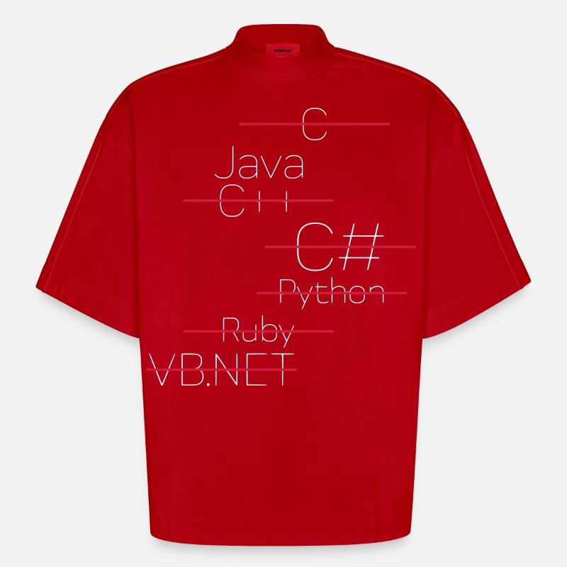 JAVA CODING / PROGRAMMIERSPRACHE - Heavyweight Oversized Organic Boxy T-Shirt Made in EU - Rot