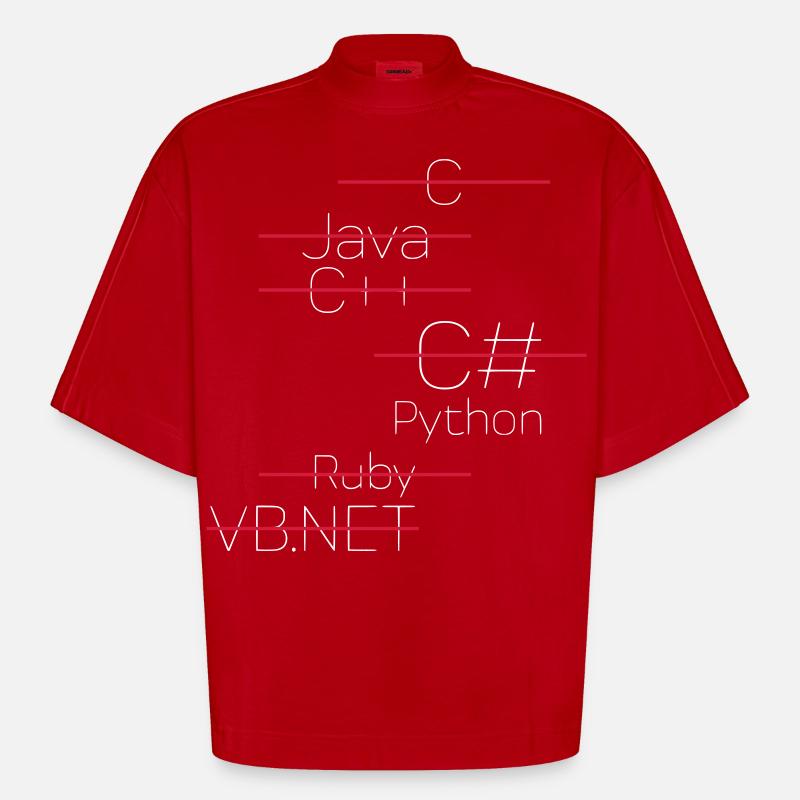 PYTHON CODING / PROGRAMMIERSPRACHE - Heavyweight Oversized Organic Boxy T-Shirt Made in EU - Rot