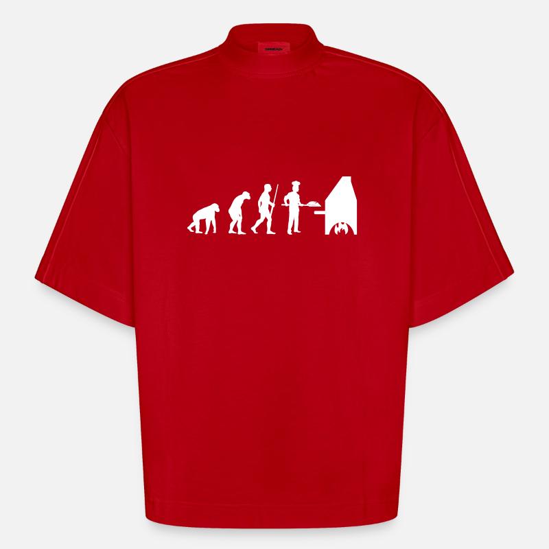 Bäcker Baker Evolution - Heavyweight Oversized Organic Boxy T-Shirt Made in EU - Rot