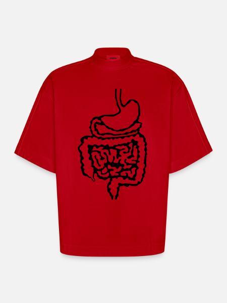 Arzt_Darm_d1 - Heavyweight Oversized Organic Boxy T-Shirt Made in EU - Rot
