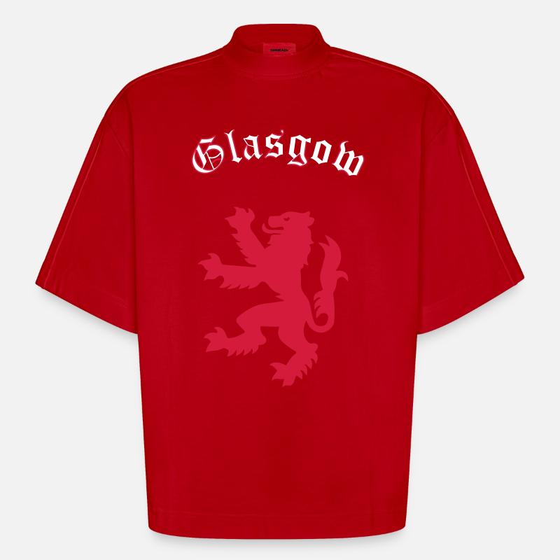 Glasgow - Heavyweight Oversized Organic Boxy T-Shirt Made in EU - red