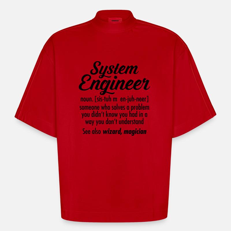 System Engineer - Definition - Heavyweight Oversized Organic Boxy T-Shirt Made in EU - Rot