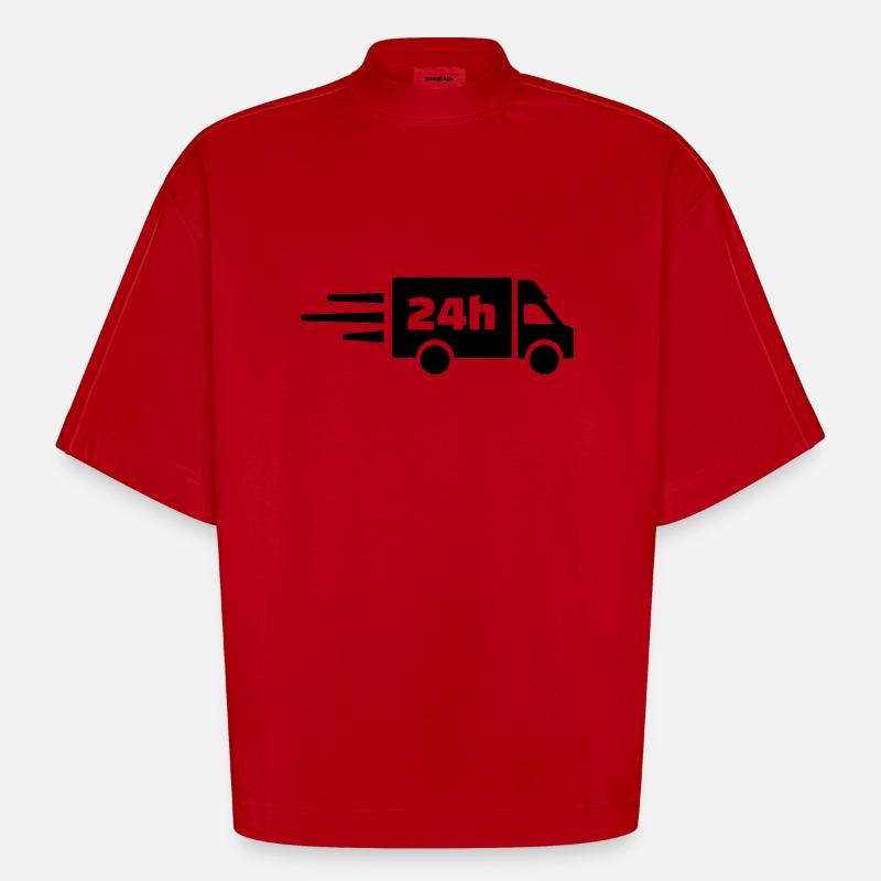 Lieferung - Heavyweight Oversized Organic Boxy T-Shirt Made in EU - Rot