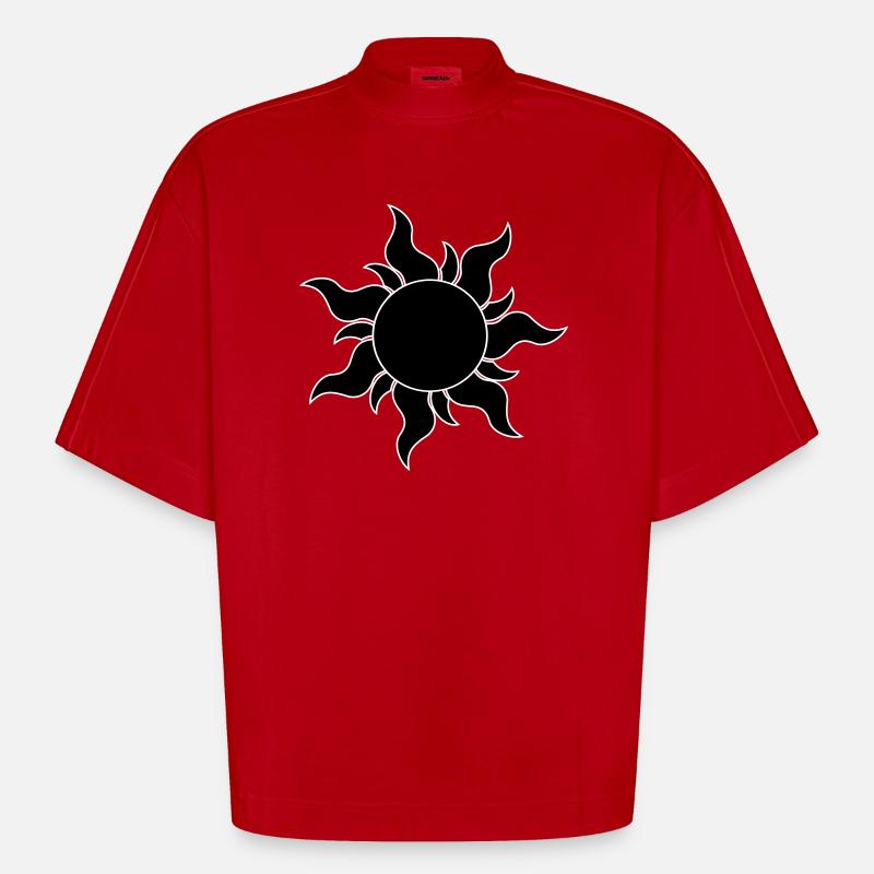 Sonne - Heavyweight Oversized Organic Boxy T-Shirt Made in EU - Rot