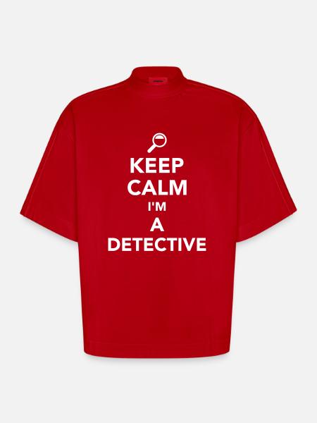 Detective - T-shirt bio épais oversize Boxy fabriqué en UE - rouge