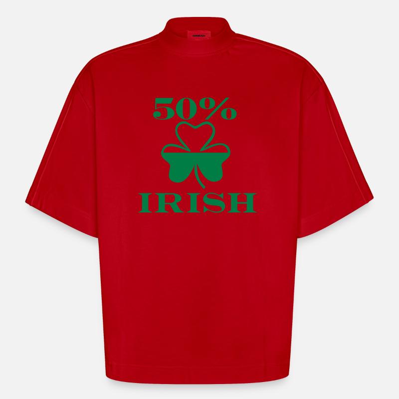 Irish - T-shirt bio épais oversize Boxy fabriqué en UE - rouge