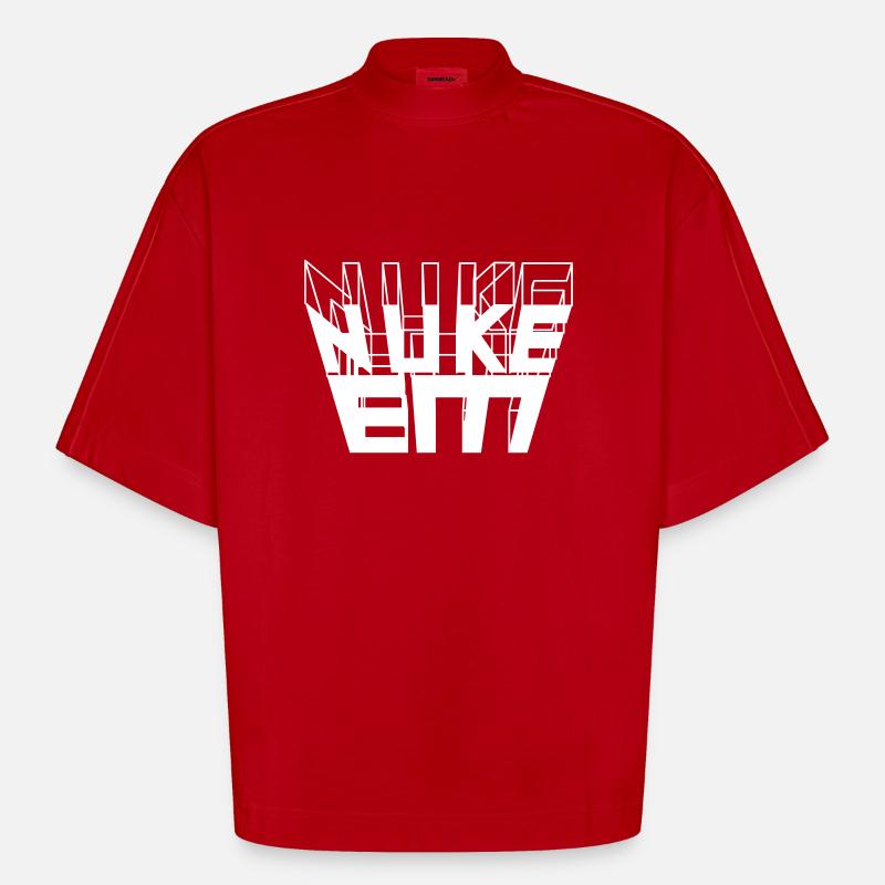 Nuke Em texte 3D - T-shirt bio épais oversize Boxy fabriqué en UE - rouge