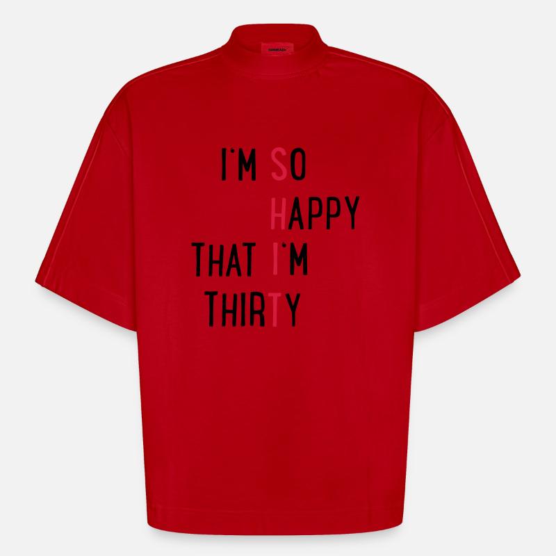30e anniversaire - T-shirt bio épais oversize Boxy fabriqué en UE - rouge