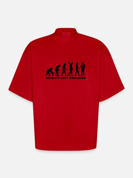 World's Best Engineer - Heavyweight Oversized Organic Boxy T-Shirt Made in EU - red