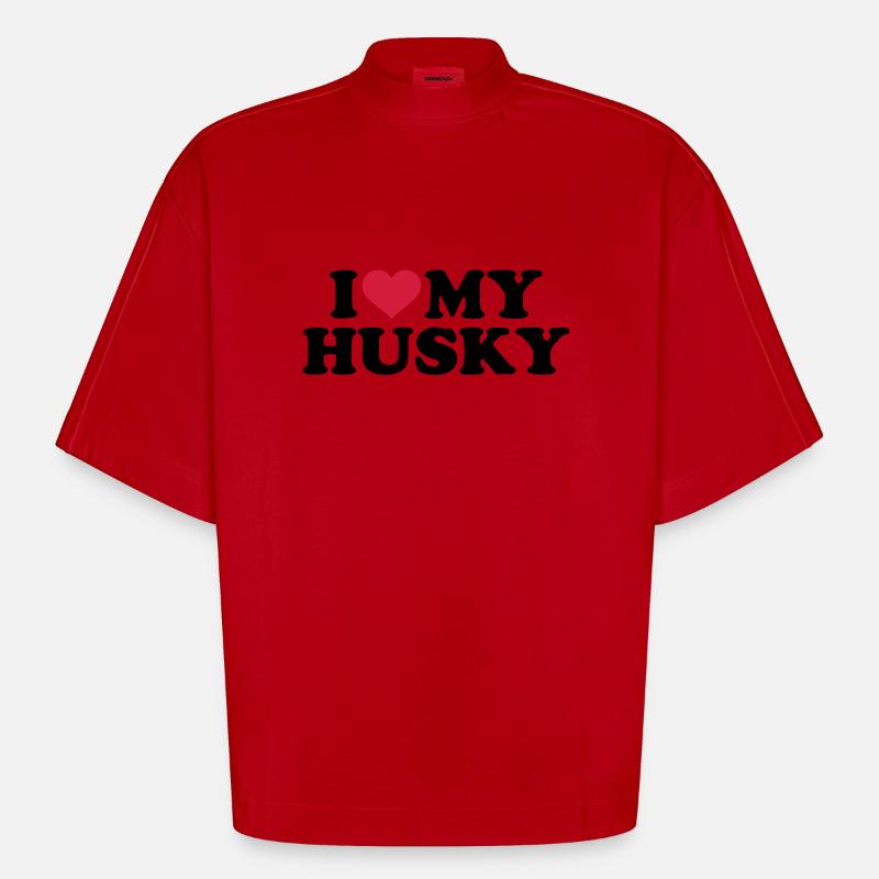 Husky - Heavyweight Oversized Organic Boxy T-Shirt Made in EU - Rot