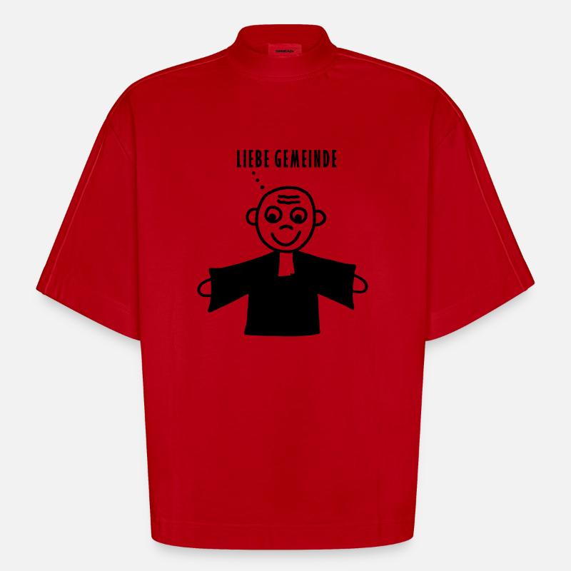Liebe Gemeinde - Heavyweight Oversized Organic Boxy T-Shirt Made in EU - Rot