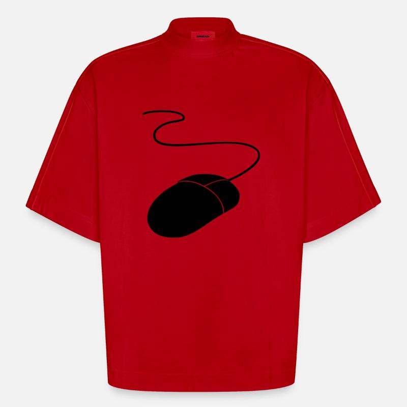 computermaus - Heavyweight Oversized Organic Boxy T-Shirt Made in EU - Rot