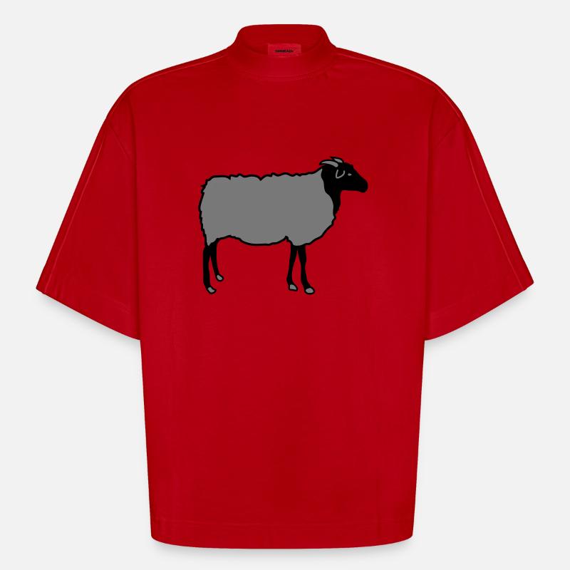 schaf, schafe, lamm, lämmer, heidschnucke - Heavyweight Oversized Organic Boxy T-Shirt Made in EU - Rot