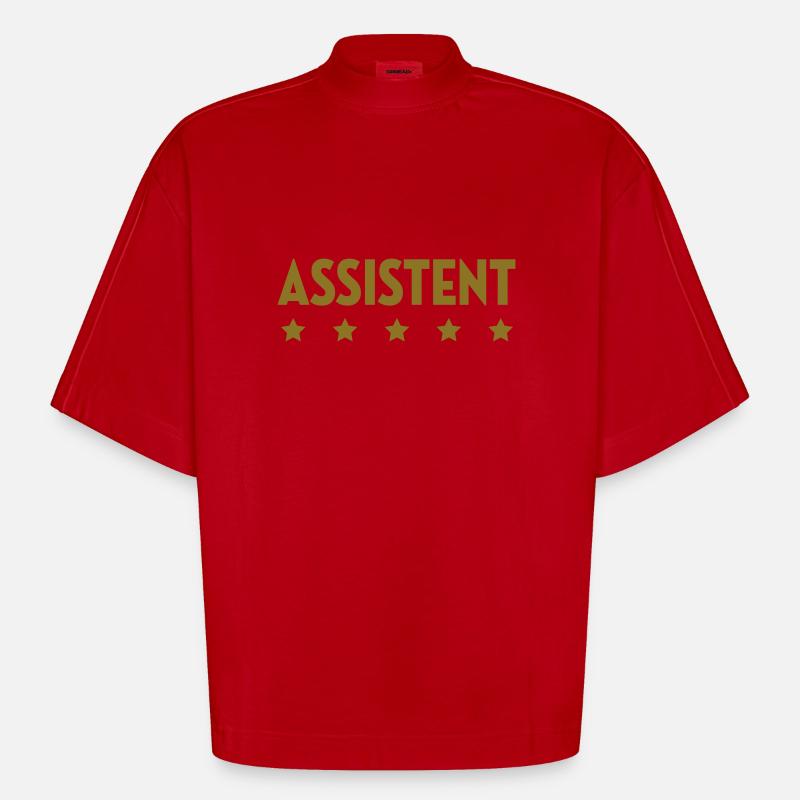Assistent - Assistentin - Mitarbeiter - Chef - Heavyweight Oversized Organic Boxy T-Shirt Made in EU - Rot