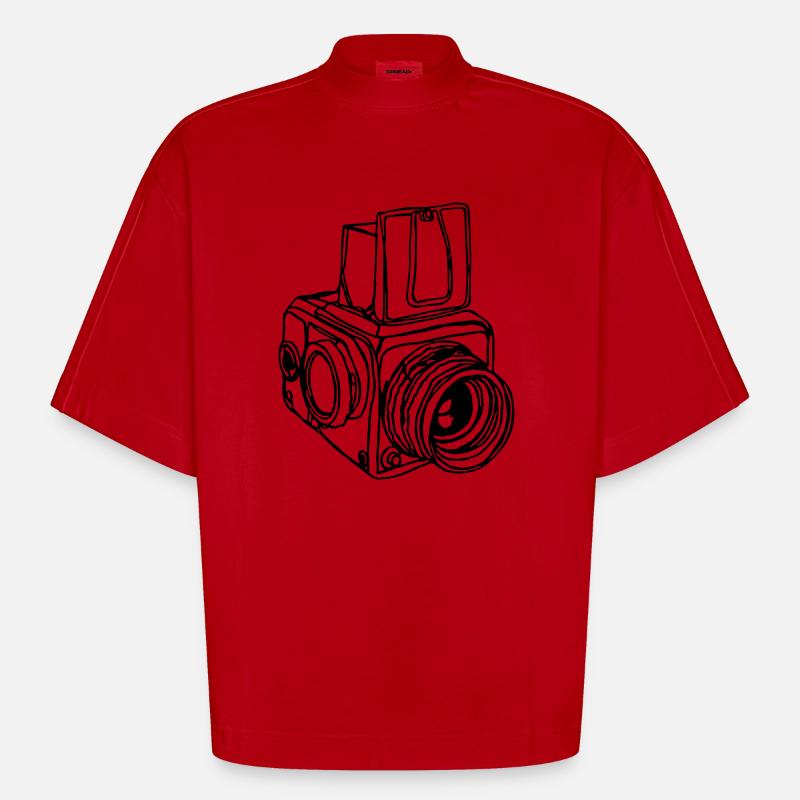 Fotokamera - Heavyweight Oversized Organic Boxy T-Shirt Made in EU - Rot
