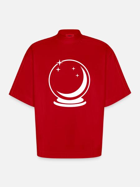 Glaskugel - Heavyweight Oversized Organic Boxy T-Shirt Made in EU - Rot