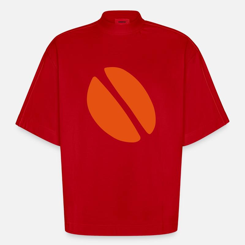Chicchi di caffè - Maglietta boxy ecologica oversize Heavyweight Made in UE - rosso