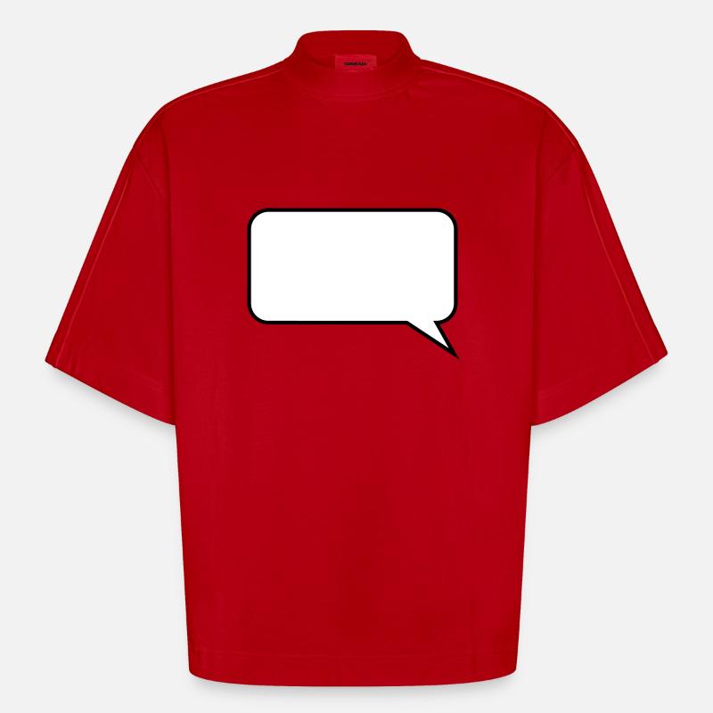 Ballon / / dessin animé / / dire / / déclaration - T-shirt bio épais oversize Boxy fabriqué en UE - rouge