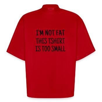 Fat - Chubby - Sport - Diet - Humor - Plump - Joke - Heavyweight Oversized Organic Boxy T-Shirt Made in EU - red - Front