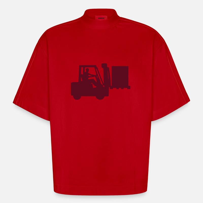 Gabelstapler - Heavyweight Oversized Organic Boxy T-Shirt Made in EU - Rot