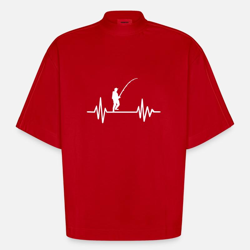 Pêche - T-shirt bio épais oversize Boxy fabriqué en UE - rouge