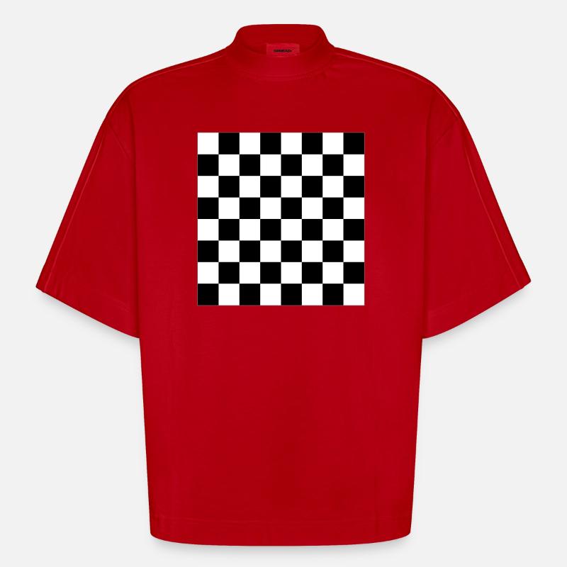 Jeu d’échecs - Vector Design - T-shirt bio épais oversize Boxy fabriqué en UE - rouge